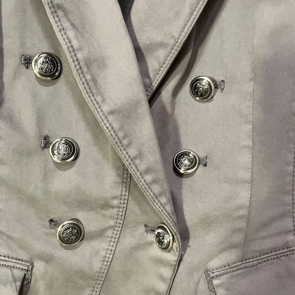 WHITE HOUSE BLACK MARKET DOUBLE BREASTED MILITARY STYLE BLAZER GRAY/TAUPE SIZE 8 - Picture 5 of 9